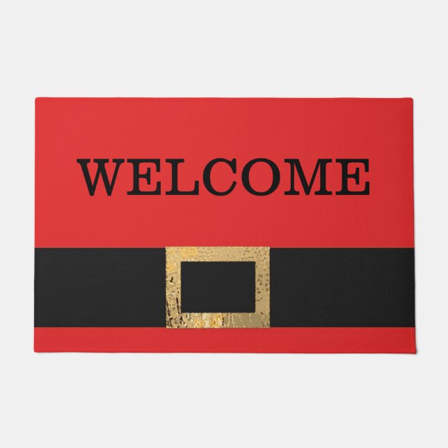 Paillasson Matt de porte de ceinture Père Noël de Noël (Devant)