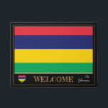 Paillasson Maurice & Maurice Pavillon /sports Bienvenue<br><div class="desc">Format de porte : Drapeau mauricien & tapis mauricien de "bienvenue" - aimez mon pays,  voyage,  vacances,  patriotes nationaux / fans de sports</div>