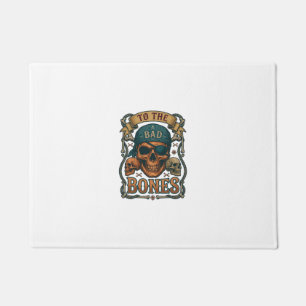 Paillasson Mauvais crâne de pirate bandana corde os croisés