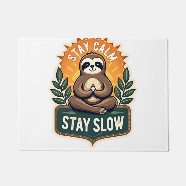 Paillasson Meditating Sloth Vintage Relaxed Mind T-Shirt 2 (Devant)