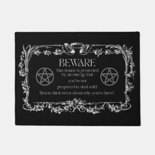 Paillasson Méfiez-vous Protection des Sorcières Rug Pentacle