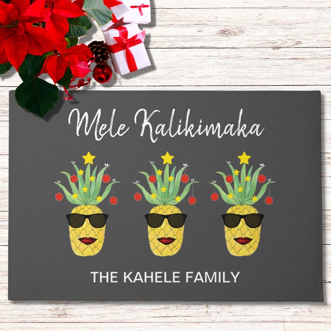 Paillasson Mele Kalikimaka Nom personnalisé Ananas (Créateur téléchargé)