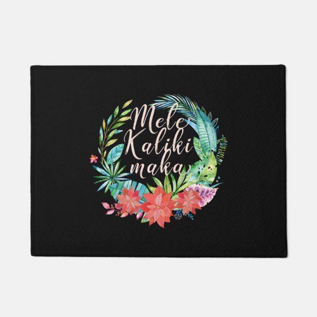 Paillasson Mele Kalikimaka Tropical Wreath Hawaiian Christmas (Devant)