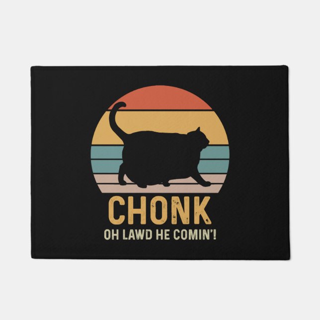 Paillasson Mème de chat chonk drôle (Devant)