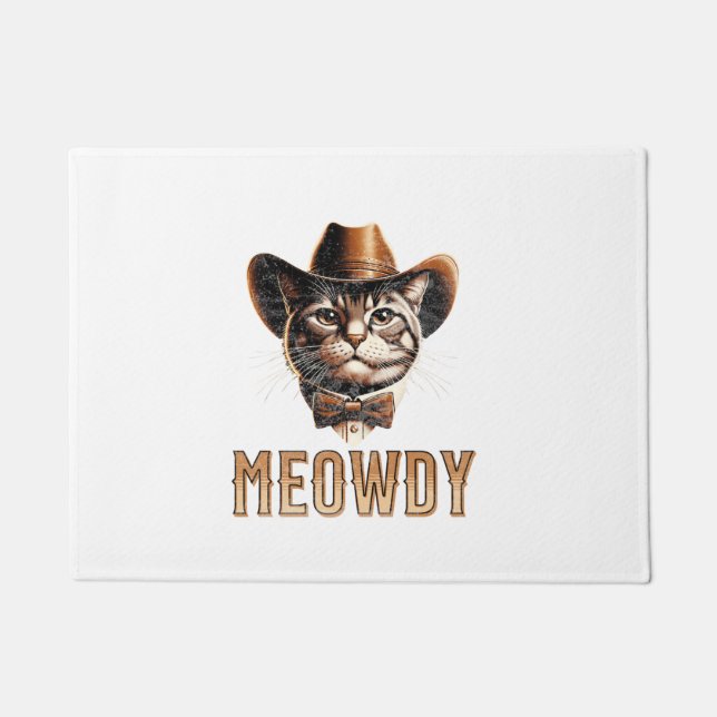 Paillasson Meowboy Cat Cowboy Cowgirl Hommes Femmes Enfant Ha (Devant)