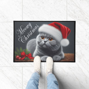 Paillasson MeowChristmas British Shorthair Père Noël Cat