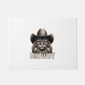 Paillasson Meowdy Cat Cowboy Cowgirl Meow Howdy Halloween Cos