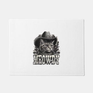 Paillasson Meowdy Cat Cowboy Cowgirl Meow Howdy Halloween Cos