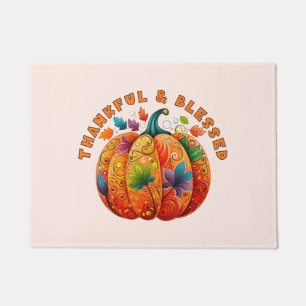 Paillasson Merci et béni Citrouille d'automne