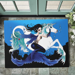 Paillasson Mermaid Sea Horse Fairy Blue