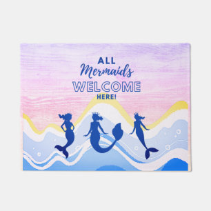 Paillasson Mermaid Trio Toutes les sirènes Bienvenue Mat de