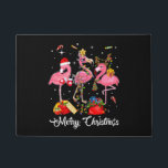 Paillasson Merry Christmas Three Flamingo With Santa Hat<br><div class="desc">Merry Christmas Three Flamingo With Santa Hat</div>