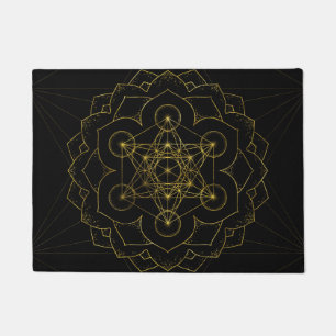 Paillasson Métatron's Cube in lotus Sacred Geometry