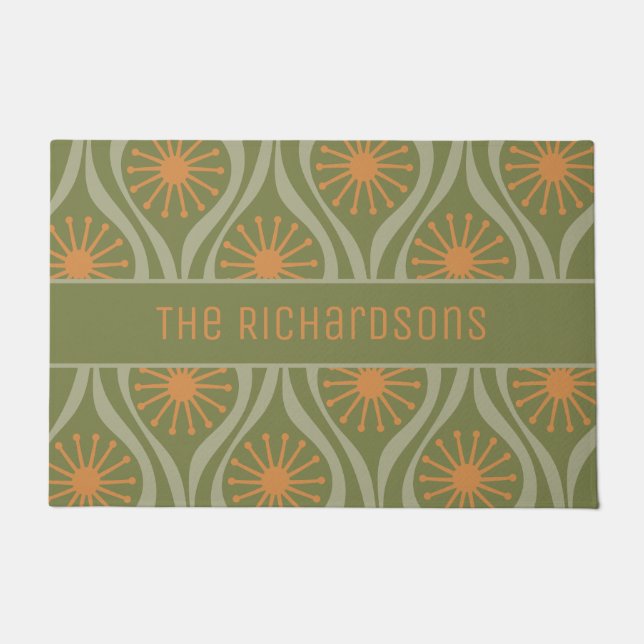 Paillasson Mi-Siècle Moderne Atomique gouttes Rétro Personnal (Devant)