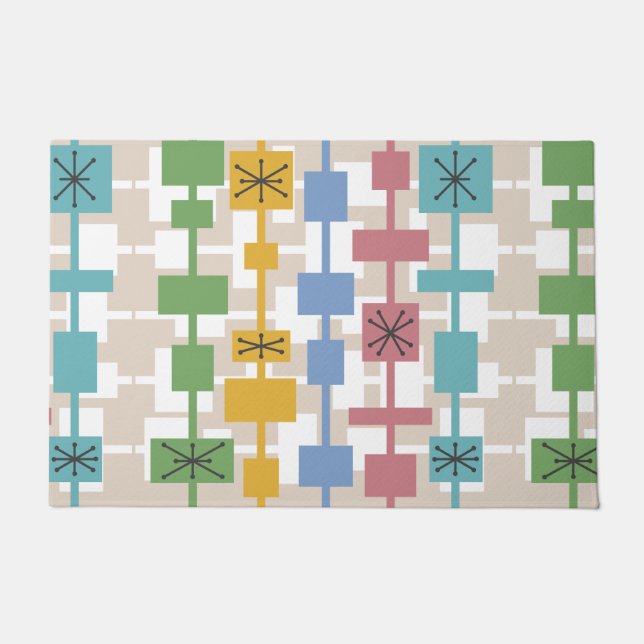 Paillasson Mi-siècle moderne géométrique Multicolore 1 (Devant)