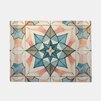 Paillasson Mid Century Modern Atomic Starburst Pattern