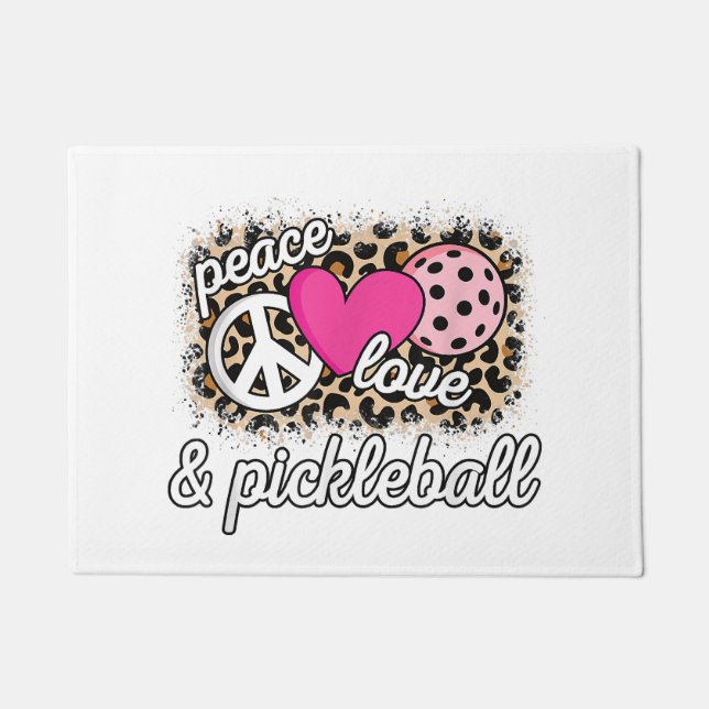 Paillasson Mignonne Peace Love Pickleball Player Funny Pickle (Devant)