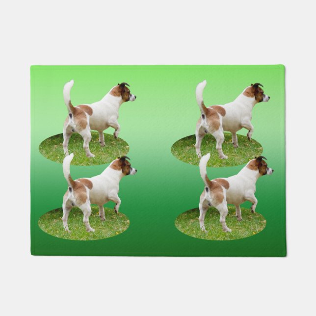 Paillasson Miniature Fox Terrier Alert, mat de porte (Devant)