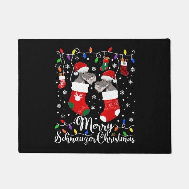 Paillasson Miniature Schnauzer Noël Mini Schnauzer Noël (Devant)