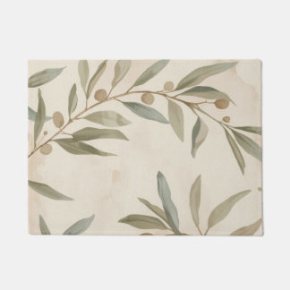 Paillasson Minimalist Botanical Olive Branch Area Rug