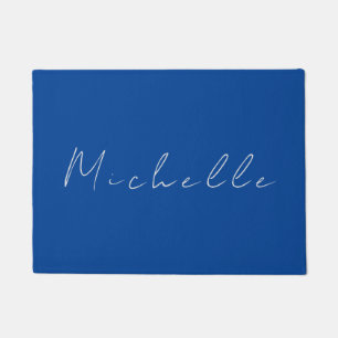 Paillasson Minimaliste tendance moderne écrit à la main bleu