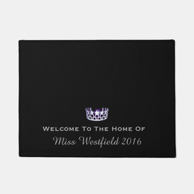 Paillasson Miss USA style Crown Welcome Porte Mat personnalis (Devant)
