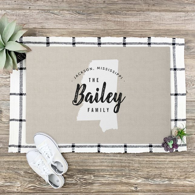Paillasson Mississippi Famille Monogramme État Pormat (Créateur téléchargé)