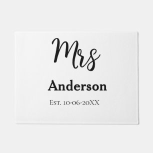 Paillasson Mme mariée mariée mariée nom date année est. Simpl