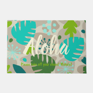 Paillasson Mod Monstera Leaf Abstrait Hawaï Tropical - Cool