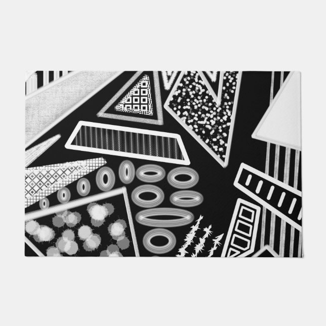 Paillasson Mode Piste Noire Et Blanc Inspiré (Devant)