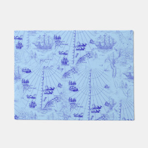 Paillasson Modèle de carte nautique maritime avec galères