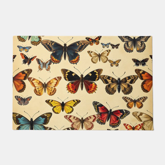 Paillasson Modèle de collection de papillons vintage (Devant)