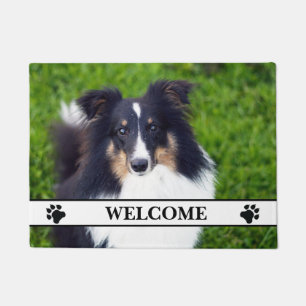 Paillasson Modèle de photo de chien avec pattes et texte de b