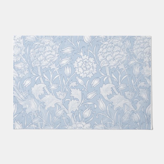 Paillasson Modèle Floral William Morris en mat bleu (Devant)