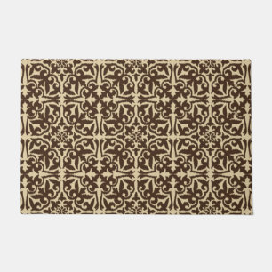 Paillasson Modèle Ikat Damask, Chocolat Brown et Tan