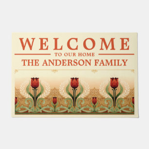 Paillasson Modèle Mission vintage Rouge Tulip Frieze Porte