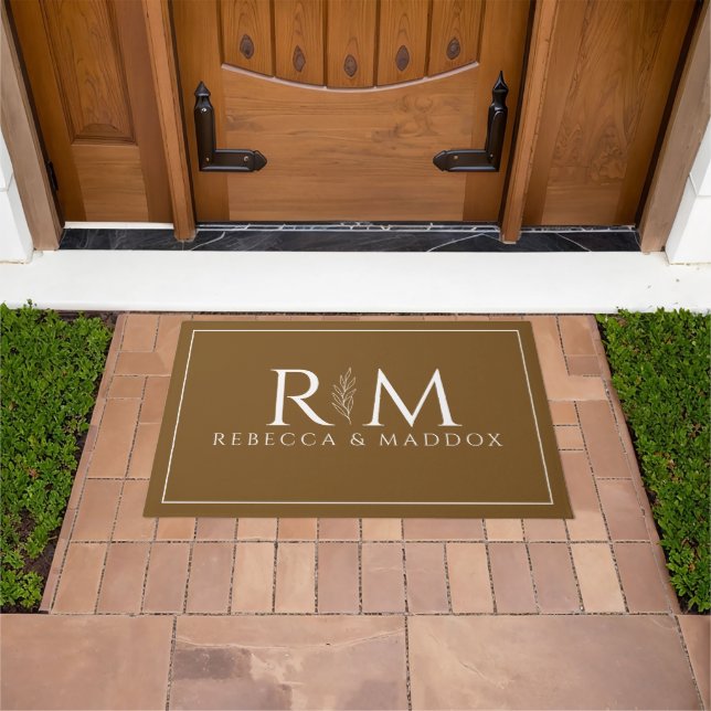 Paillasson Modern Brown Monogram Door Mat (De plein air)