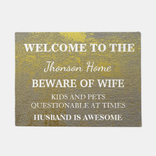 Paillasson Modern Funny Nom de famille Bienvenue Porte person