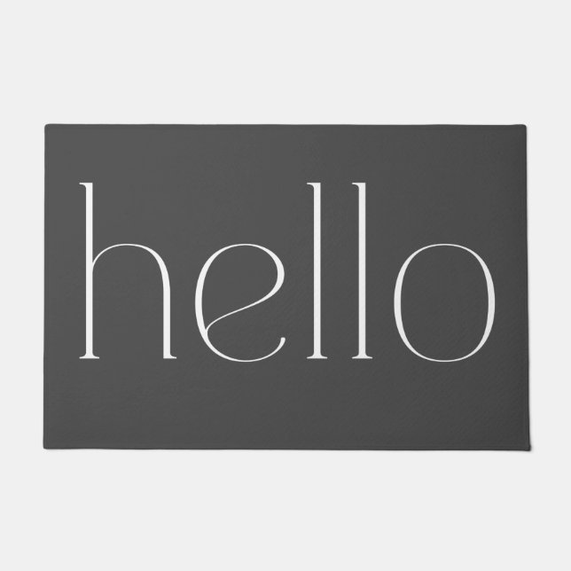 Paillasson Modern Grey Scripté main Hello Welcome (Devant)