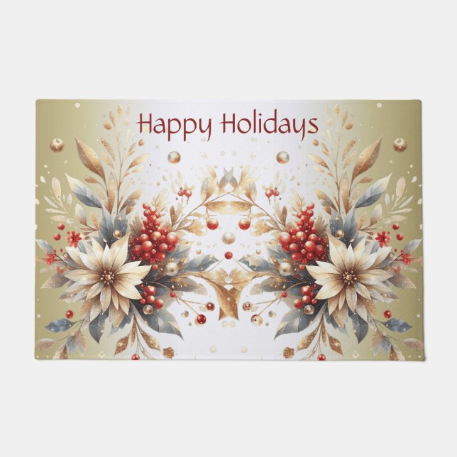 Paillasson Modern Holiday Flowers Doormat (Devant)