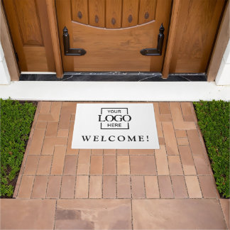 Paillasson Modern White Promotional Business Logo Door Mat