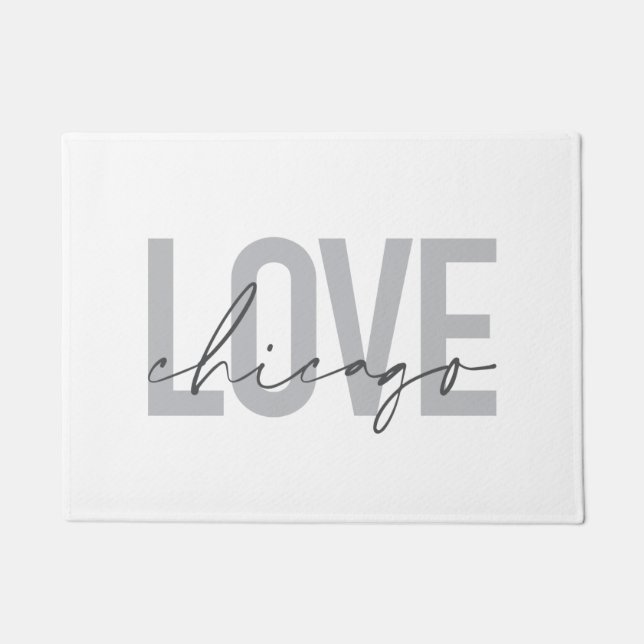 Paillasson Moderne, cool, simple, minimal, design Love Chicag (Devant)