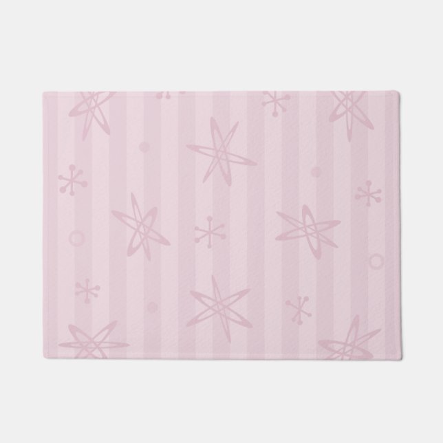 Paillasson Moderne de milieu de siècle rose pâle (Devant)