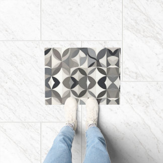 Paillasson Moderne Élégant Gris Floral