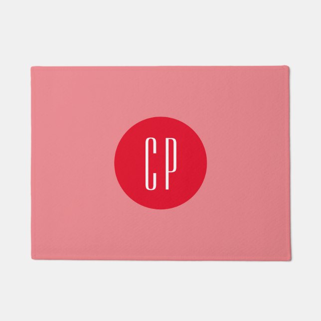 Paillasson Moderne Monogramme Professionnel Plat Initiales si (Devant)