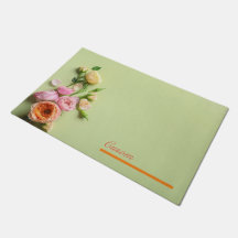 Moderne personnalisé floral rose et vert