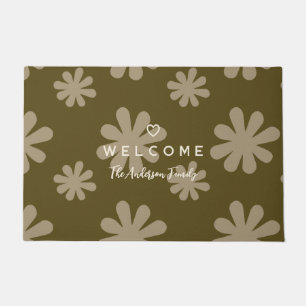 Paillasson Moderne Retro Chic Daisy Fleurs Accueil
