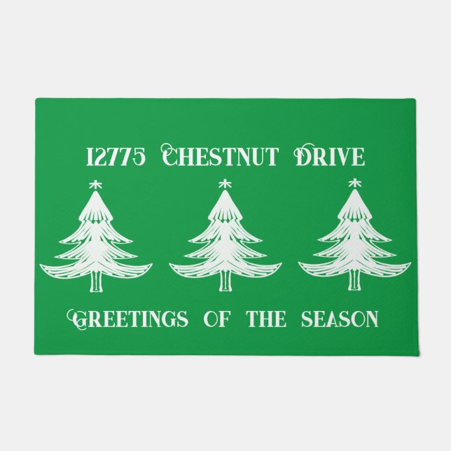 Paillasson Mon adresse pour un Noël festif (Devant)