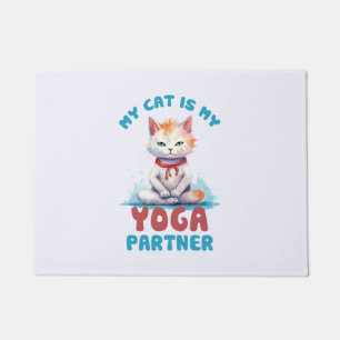 Paillasson Mon Chat Est Mon Partenaire De Yoga - Adorable Méd