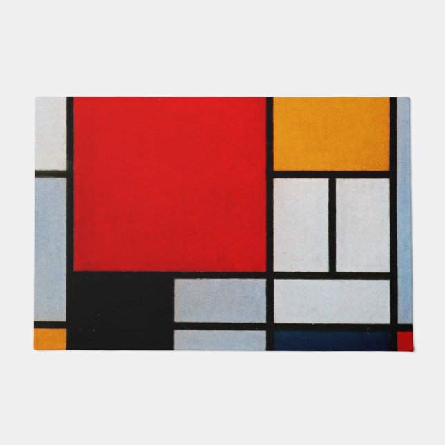 Paillasson Mondrian - Composition avec un grand plan rouge (Devant)